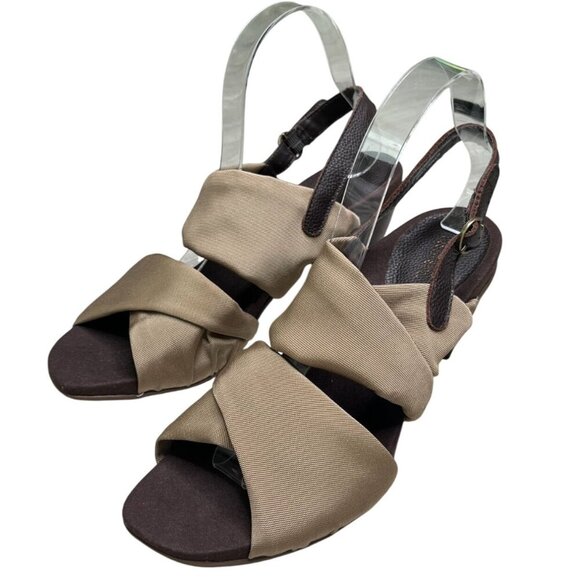 Aetrex - Essence™ Jamie Double Band Stretch Heel Sandal in Tan |Taupe Color| 9W - Picture 3 of 13